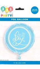 321 Party! It’s A Boy! Blue Hearts 17-in Foil Balloon Helium Quality( Lot Of 2)