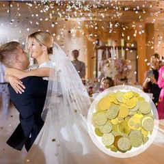 200 PCS Gold Confetti Glitter Round Dots Scatter Table Party Decor