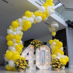 122pcs Yellow Balloon Arch Kit, 18 12 10 5 inch Yellow Latex Balloons Differe…