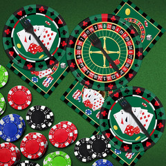 96 Pieces Casino Themed Party Tableware Set for Las Vegas Birthday Party Decorat