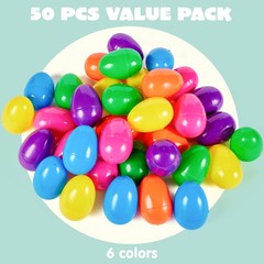 JOYIN 3.15″ Easter Eggs, Large Fillable Plastic Eggs Empty Colorful 100Pack