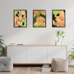 NAHARO Natural Preserved Moss Wall Art – 16»*12», Rectangle*3