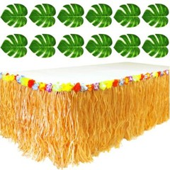 Luau Grass Table Skirt 9ft for Hawaiian Party Moana Theme Tropical Birthday P…