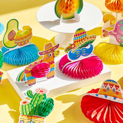 12 Pcs Cinco De Mayo Fiesta Honeycomb Centerpiece Taco Mexican Party Table Decor