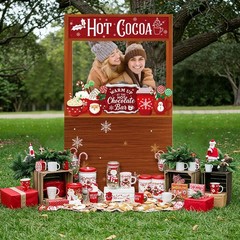 CroBlissful Hot Chocolate Bar Decor Sign Bar Supplies 4 x 2.3 ft Cardboard