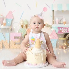 Pink 1st Birthday Hat – Confetti First Birthday Decor, Sprinkle Photo Prop