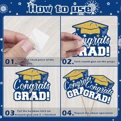 2026 Graduation Party Decorations – 24 Pcs Class of 2026 Congrats Blue Gold