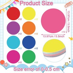 108 Pcs 5.5 Inch Assorted Color Circle Paper Cutouts Round Die Cut Classroom