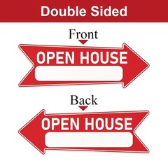 Real Estate Open House Directional Signs Double Sided Red 17×6 Inch for Sale