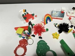 christmas holiday stocking goodie bag stuffers balls wistles keychains