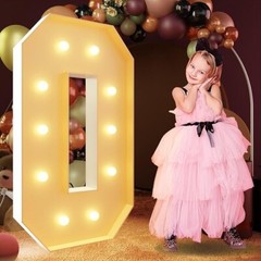 4FT Marquee Number 0 Light-Up Foam Board Kit – DIY Party Decor – Open Box