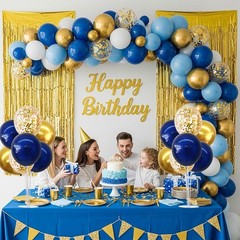 Versatile Navy Blue Gold Balloon Stand Kit – Perfect for Celebrations & Events