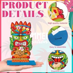 8 Pcs Hawaiian Luau Party Decorations Totem Table Vibrant Color Tiki