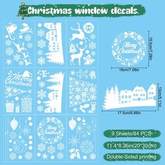 84 Pcs Christmas Window Clings – 9 Sheets City B