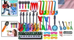 80s 90s Inflatable Party Decorations – Rock Band Instruments