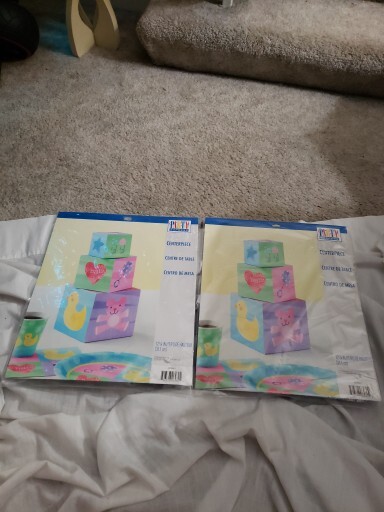 Lot Of 2 Party Express Hallmark 12.25″ Centerpieces For baby Brand New Sealed