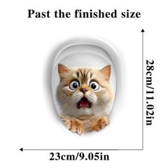Waterproof 3D Cartoon Cat Toilet Lid Sticker Bathroom Self-adhesive Decal Cute