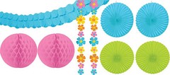 Hibiscus Hanging Room Decorating Kit ~LUAU SUMMER HAWAIIAN Birthday Party Supply
