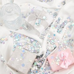 1 Box 60g Holographic Circle Confetti Iridescent Round Table Scatter 6mm 10mm