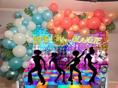 Disco Backdrop 7 x 5 ft Retro Glow Party 70s 80s 90s Theme Stage 7x5ft Multi
