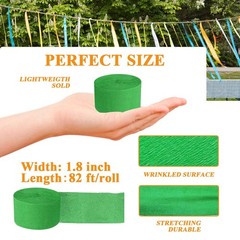 8 Rolls 1.8 x 82 Crepe Paper Streamers, Grass Green, Deep Green, Party
