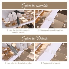 8.5×10 FT Shimmer Wall Backdrop with Stand 72 Pcs Panels Decor for Wedding Party
