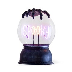 Spooky LED Halloween Glass Globe Light Table Mantle Decor Skeleton Hand New Goth