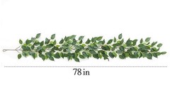 Mizii 3 Packs Artificial Vines Garland 78» Fake Ficus Vine Greenery Garland