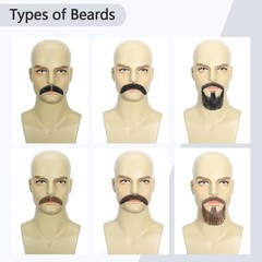 Fake Mustache, mustach, Goatee, Human Hair Fake Beard, Full Handmade