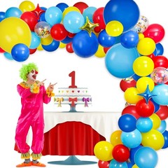 Carnival Balloon Arch Kit with 123pcs Red Blue Yellow Rainbow Latex Confetti …