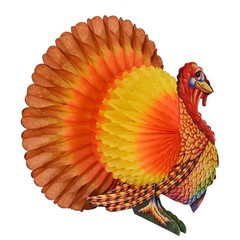 Beistle Tissue Paper Turkey Centerpiece Thanksgiving Party Autumn Fall Harvest H