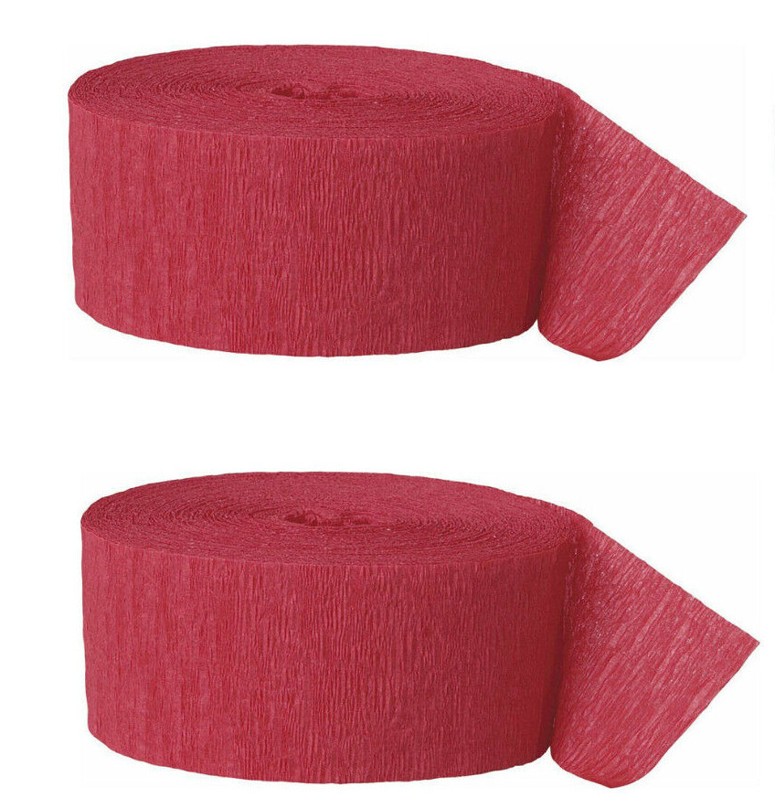 2x Crepe Paper Apple Red Party Decoration Streamers – 81ft