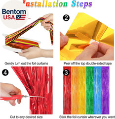 2 Pack Rainbow Backdrop Curtains, 3.28 FT X 7.05 FT Colofull Party Decorations,