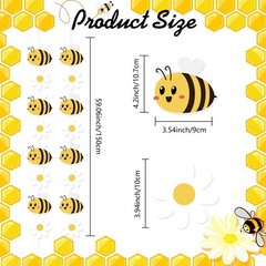 Panelee 8 Pcs Bee and Daisy Groovy Boho Party Hanging Banners Retro Paper Dai…