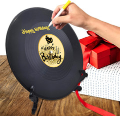Vinyl Record Birthday Decorations, Happy Birthday Party Favor Sign Poster, Large