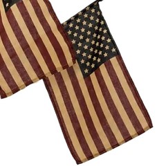 Five Tea-Stained Flags, Vintage US Small Flags Patriotic Decoration For Wall Art