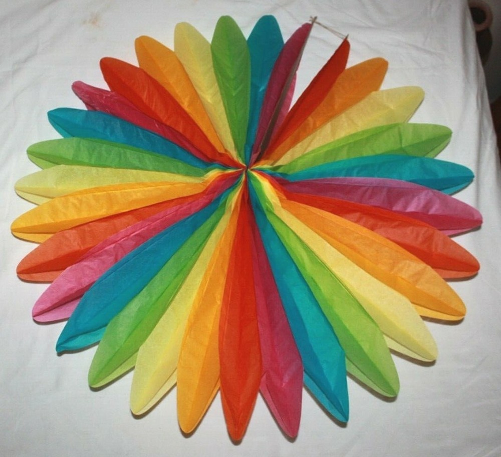 Vintage Paper Honeycomb Multi Color Circle Party Decoration