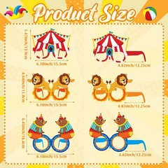 32 Pcs Circus Party Decorations Clown Paper Glasses Carnival Photo Booth Prop…