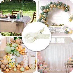 10 Pack Balloon Arch Clips for Backdrop, 3.5 Inch White Spring Clamp | Plastic B