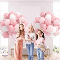 60pcs Light Pink Balloons with Clear Pastel Pink and White Balloons for Weddi…