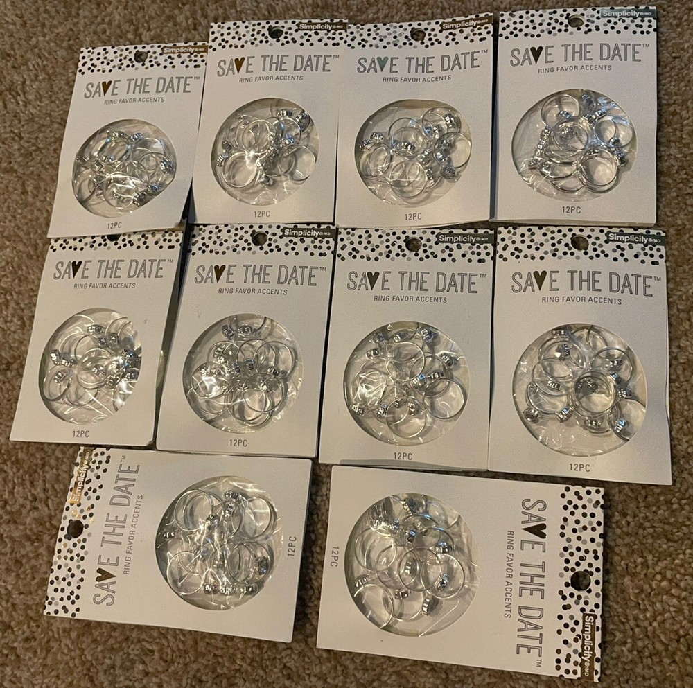 Lot of 10 Simplicity Silvertone Ring Favor Accents Wedding Favor Accents 12ct ea