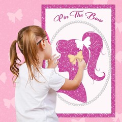 Pink Birthday Party Decorations Girls Princess Games Pin The Bow