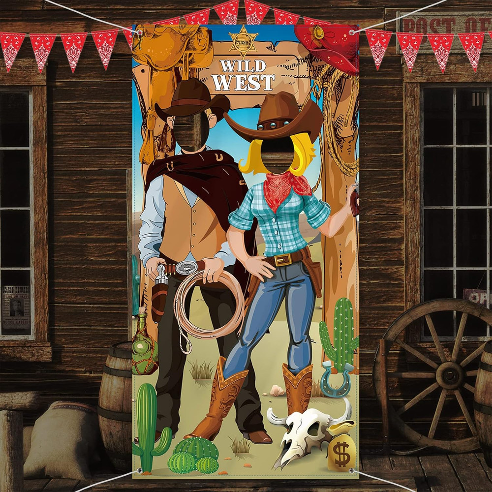 6 X 3 Ft Western Cowboy Backdrop Party Decorations – Wild West Rodeo Photo Booth