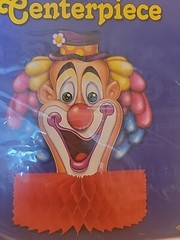 Beistle Clown Art-Tissue Centerpiece Birthday 10″ 2011 New