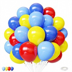Red Blue Yellow Balloons, 60pcs 12 Inches Blue Royal Blue Red Yellow Balloons…