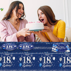 Blue 18th Birthday Decorations for Boys Girls Navy Blue Silver Happy 18th Bir…