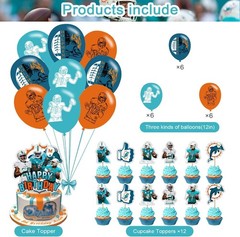 Dolphins Party Decorations,Dolphins Birthday Party Supplies Includes Banner -…
