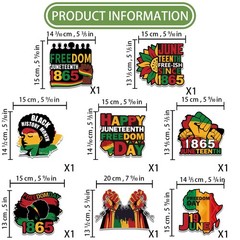 Juneteenth Banner Decorations, Red Yellow Black and Green Backdrop Decorations