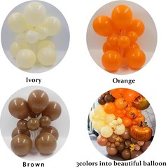 Orange Brown Lvory Balloon Arch Kit 142pcs Fall Balloon Garland with Pumpkin …