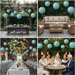 6 Pcs World Map Paper Lanterns, 8 Inch Earth Globe Hanging Lanterns Map Classroo